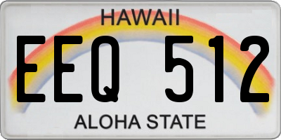 HI license plate EEQ512