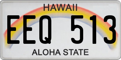 HI license plate EEQ513