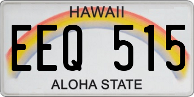 HI license plate EEQ515