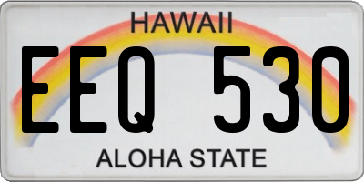 HI license plate EEQ530