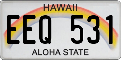 HI license plate EEQ531