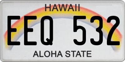 HI license plate EEQ532