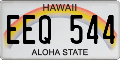 HI license plate EEQ544