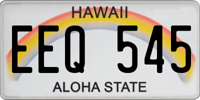 HI license plate EEQ545