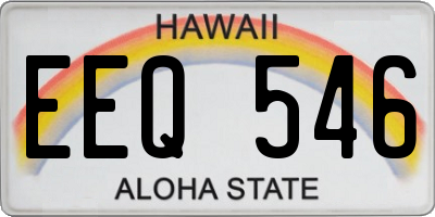 HI license plate EEQ546