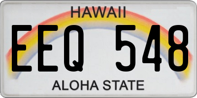 HI license plate EEQ548