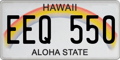 HI license plate EEQ550