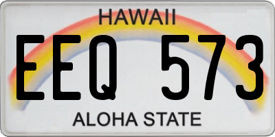 HI license plate EEQ573