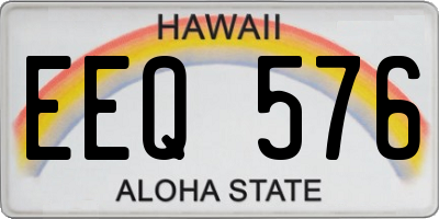 HI license plate EEQ576