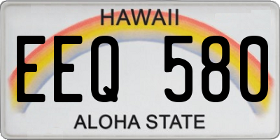 HI license plate EEQ580