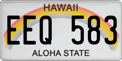 HI license plate EEQ583