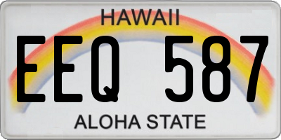 HI license plate EEQ587