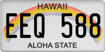 HI license plate EEQ588
