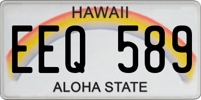 HI license plate EEQ589