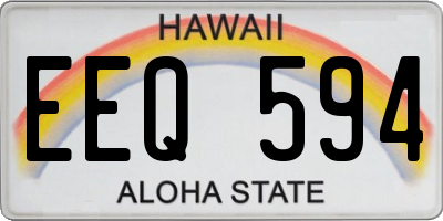 HI license plate EEQ594
