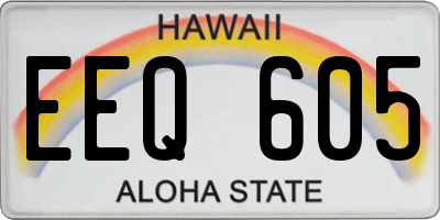 HI license plate EEQ605