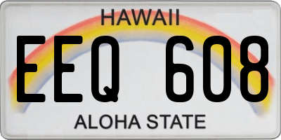 HI license plate EEQ608