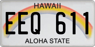 HI license plate EEQ611