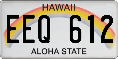 HI license plate EEQ612