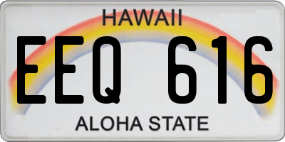 HI license plate EEQ616