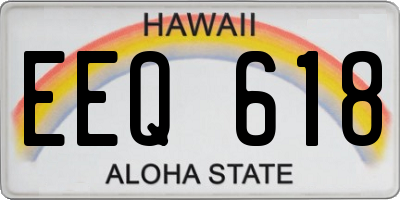 HI license plate EEQ618