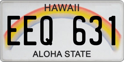 HI license plate EEQ631