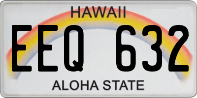 HI license plate EEQ632