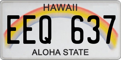 HI license plate EEQ637