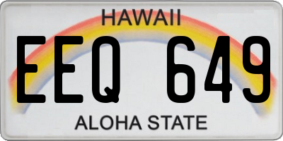 HI license plate EEQ649