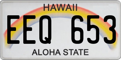 HI license plate EEQ653