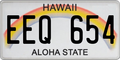 HI license plate EEQ654