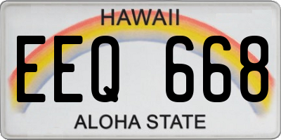 HI license plate EEQ668