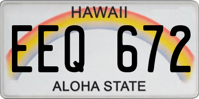 HI license plate EEQ672