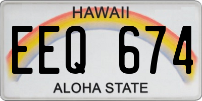 HI license plate EEQ674