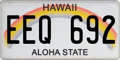 HI license plate EEQ692
