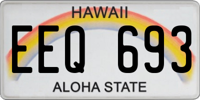 HI license plate EEQ693
