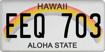 HI license plate EEQ703