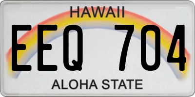 HI license plate EEQ704