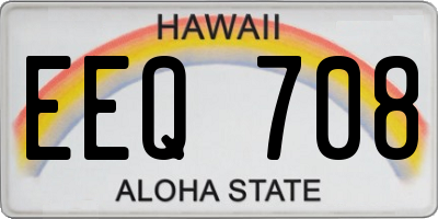 HI license plate EEQ708