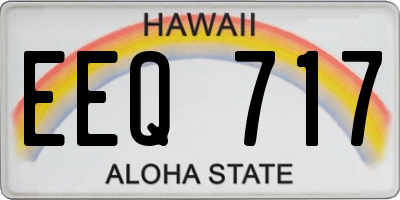 HI license plate EEQ717