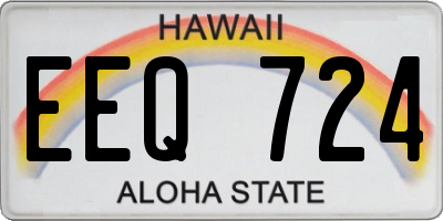 HI license plate EEQ724