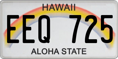 HI license plate EEQ725