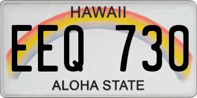 HI license plate EEQ730