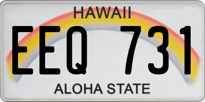 HI license plate EEQ731