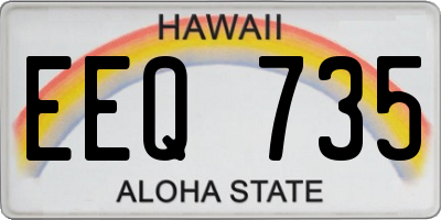 HI license plate EEQ735