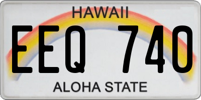 HI license plate EEQ740