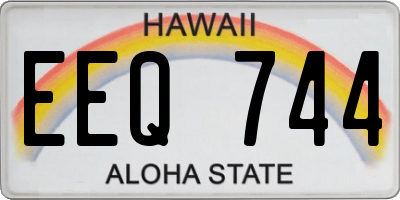 HI license plate EEQ744