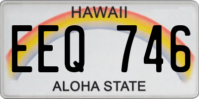 HI license plate EEQ746