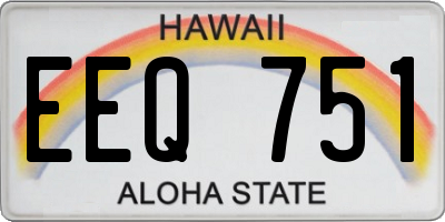 HI license plate EEQ751