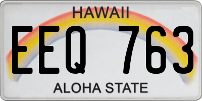 HI license plate EEQ763